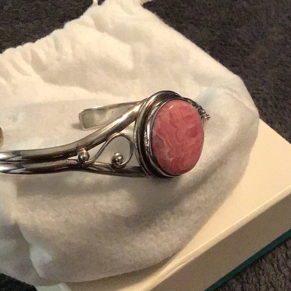 VINTAGE STERLING SILVER GEMSTONE π BRACELET! - Picture 2 of 7